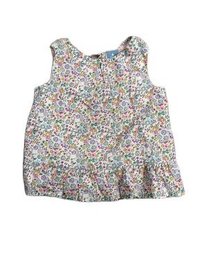 GAP Baby Floral Ruffle Tank Top - Cream with Multicolor Flowers